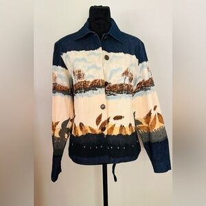 Sandy Starkman 100% Denim Scenic Jacket Sz Small